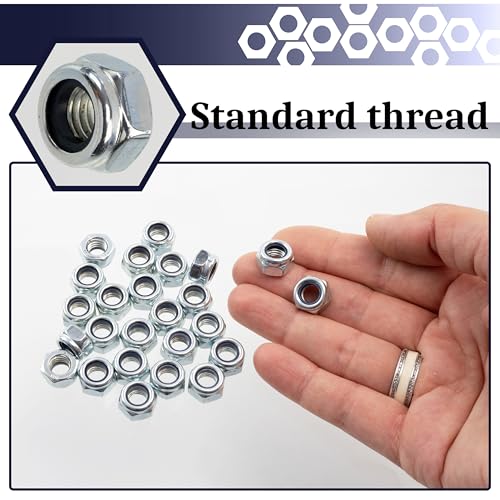 AERZETIX - Satz mit 25 M8x1,25 mm 6-Punkt-Sicherungsmuttern mit metrischem Gewinde - aus verzinktem Stahl - silberfarben - Montage für allgemeine Befestigung