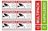 Hinweispflicht: Mit diesen Aufklebern erfüllen Sie Ihre Pflicht, auf eine installierte Videoüberwachung / Überwachung mit Kameras hinzuweisen