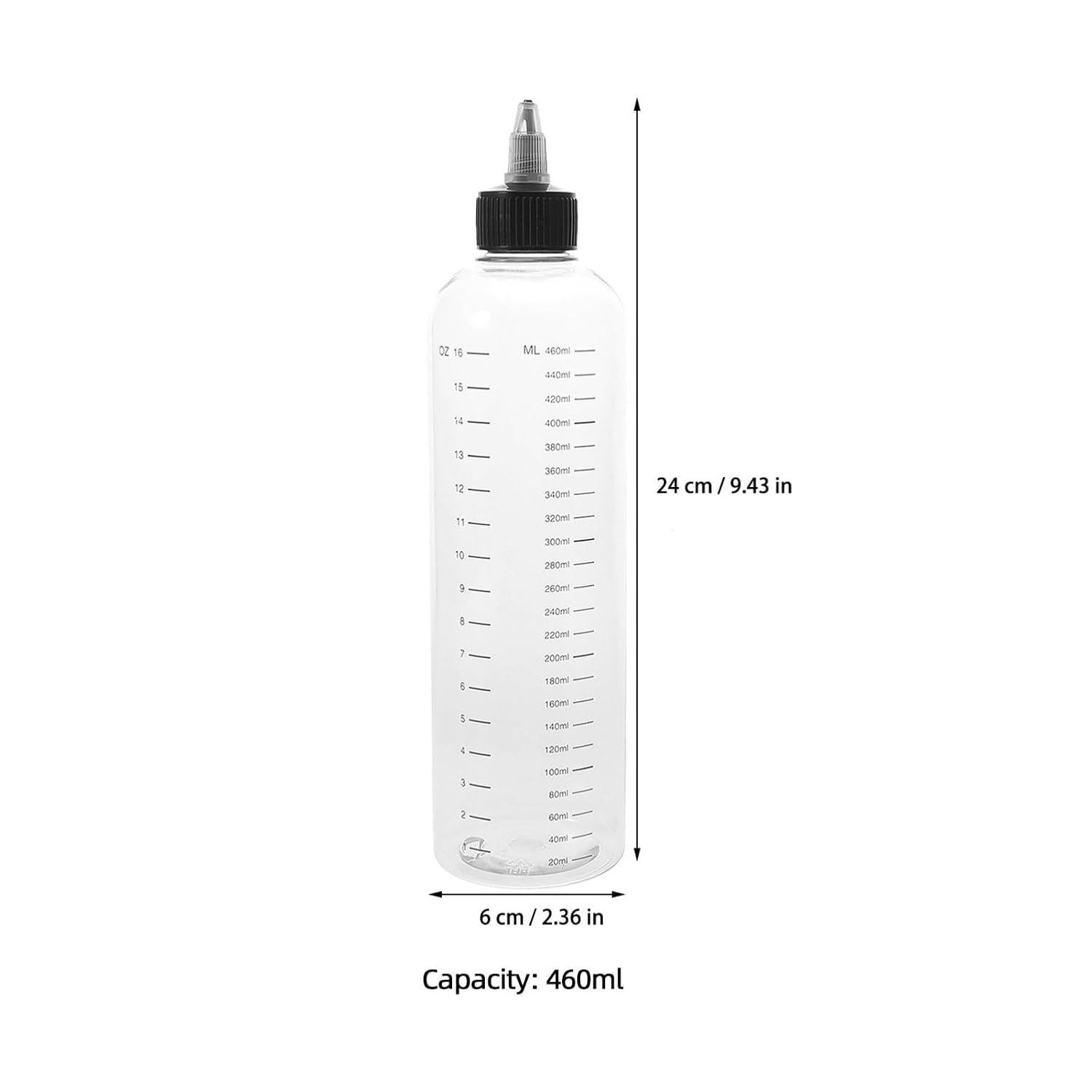 2pcs Transparent Hair Color Applicator Bottles Graduated Scale Squeeze Bottles for Precise Mixing and Dispensing Reusable Hair Dye Containers