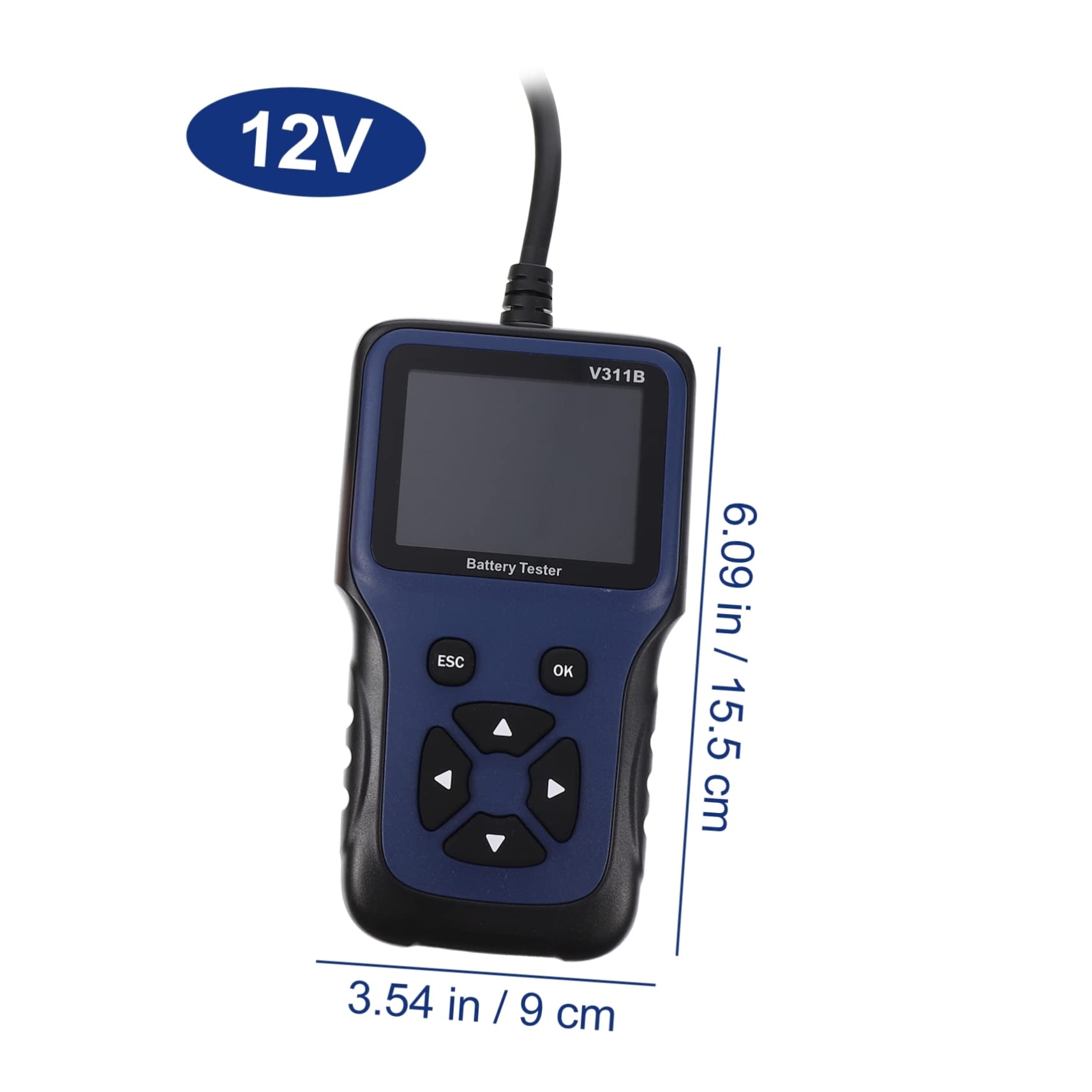 POPETPOP Tester Batteria Auto 12v Analizzatore di Carica e Avviamento per Auto Moto Suv Barca 9 Lingue Regolabili e Leggero
