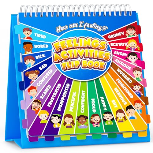 D-FantiX Feelings Flip Book for Kids, Emotions Chart Feelings Book