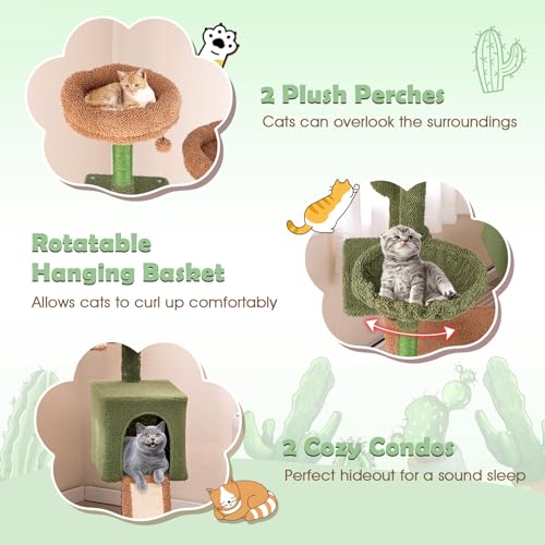 Torre para gatos PETSITE 63 pulgadas con postes de sisal miniatura 5