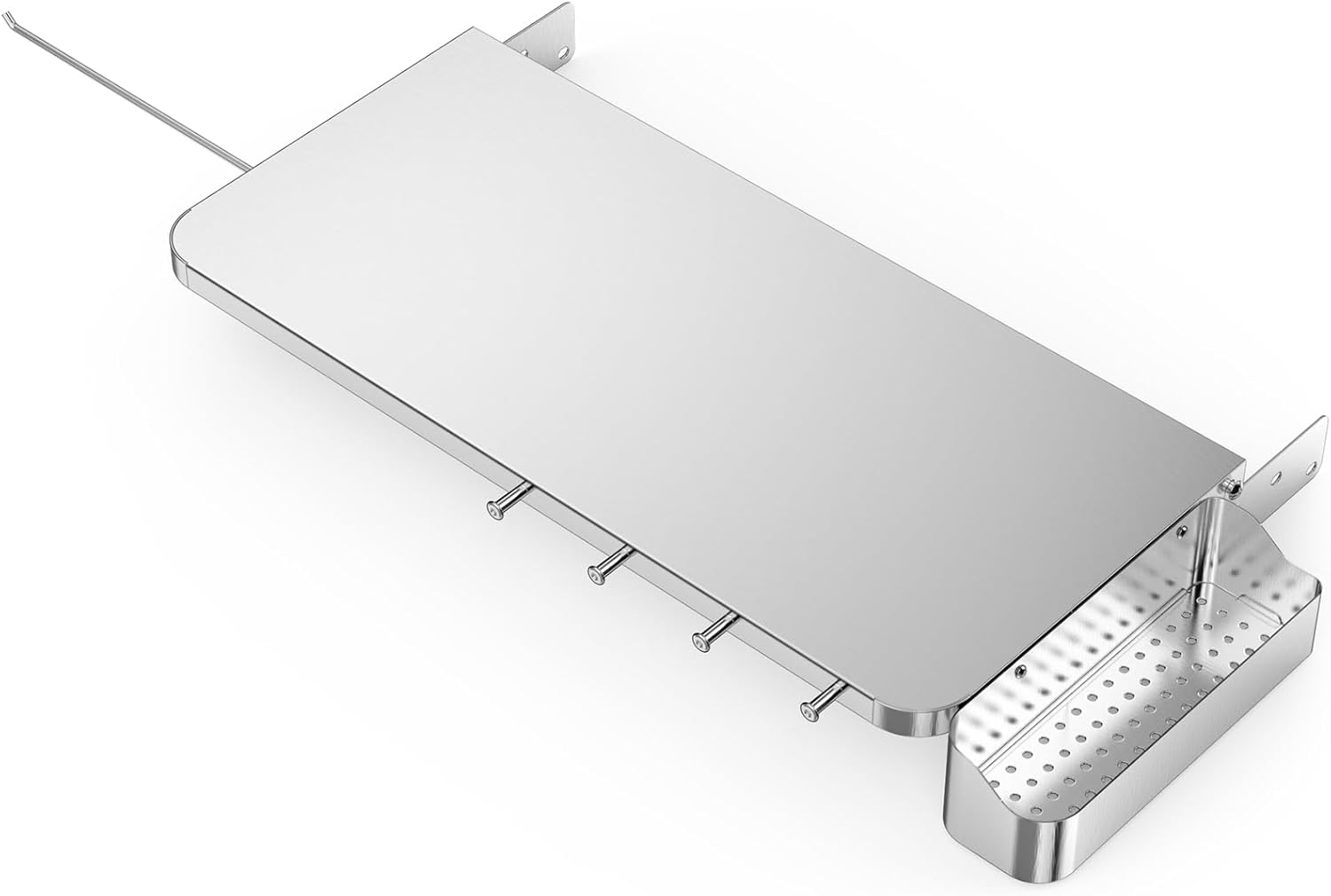 Stanbroil Stainless Steel Folding Front Shelf for Traeger Pro 22, Pro 575 & Ironwood 650 Series, Upgraded with Caddy Organizer, Paper Towel Holder & Hook Replacement for BAC362 Shelf