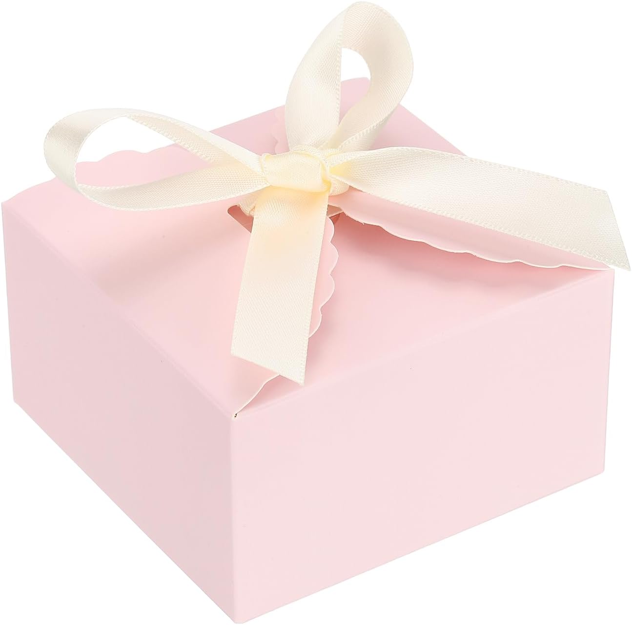 PATIKIL Party Favor Candy Box with Ribbons, (Pink)(15Pcs), Kraft Paper Colorful Treat Gift Boxes for Wedding/Birthday Party/Anniversary