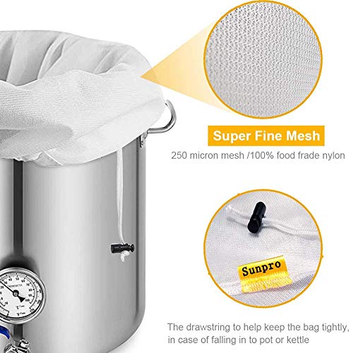 Brew Bag, 2 Pack Extra Large (26" X 22") Straining Bag,Reusable Cold Brew Bags Fine Mesh Bag For Fruit Cider Apple Grape Wine Press Drawstring Straining Brew In A Bag #TOP2