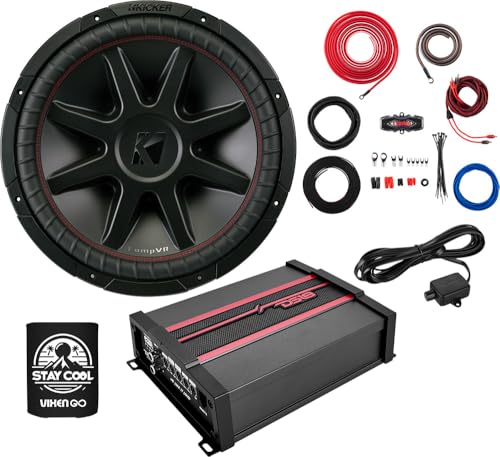 KICKER Subwoofer and Amp Package of 3 Items - 15