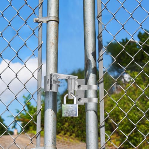 Image of Zonon Heavy Duty Chain Link Gate Latch, Fits 1-5 /8 inch and 1-7 /8 inch Gate Pipe, Galvanized Steel Sliding Rolling Latch with Padlock Hole, Anti-Theft Lock for Fence, Yard & Farm Gates