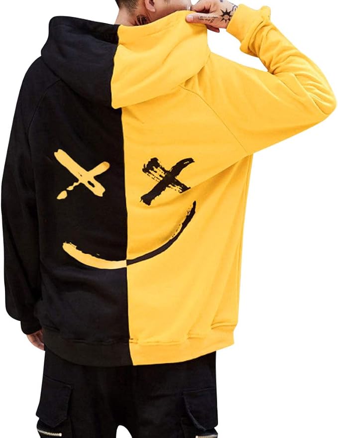 XQXCL, Felpa con Cappuccio Unisex, con Faccina Sorridente - Giallo -  XX-Large : Amazon.it: Abbigliamento