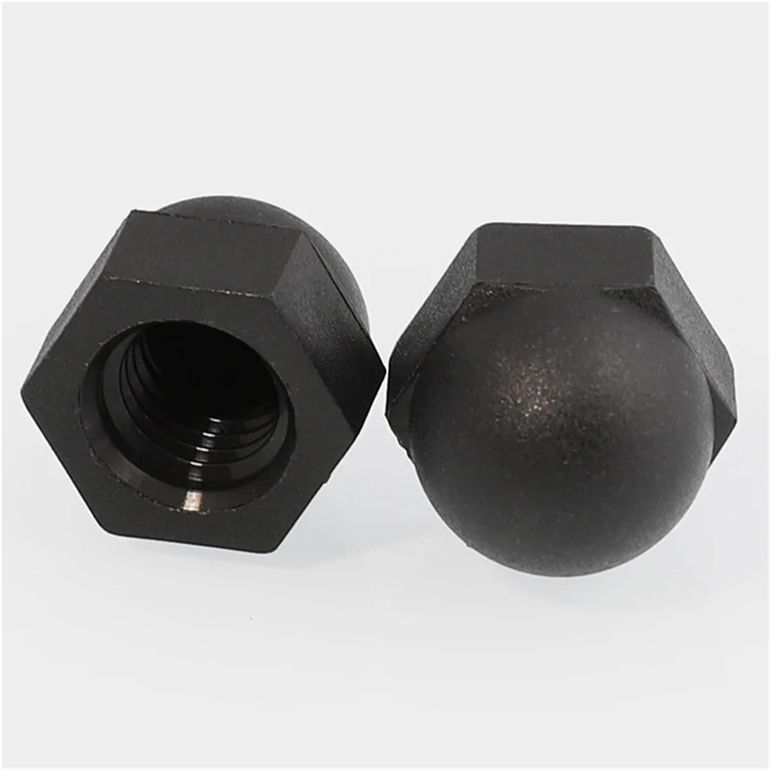 Carbon Steel Hexagonal Nut, Stainless Steel Nut,2-50pcs Nylon Acorn Cap Dome Nuts White/Black Plastic Hexagon Hex Nut M3 M4 M5 M6 M8 M10 M12 M14 M16 M18 M20 for Insulation(Black,M4 50pcs)