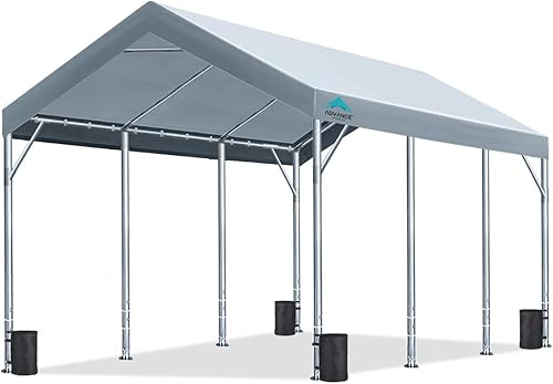 Miniatura 8 de ADVANCE OUTDOOR Cochera ajustable de 10 x 20 pies, toldo resistente para automóvil, garaje, fiesta, tienda de campaña para exteriores, refugio para
