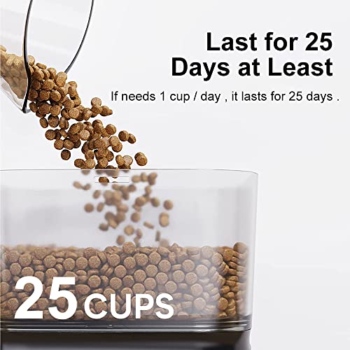 JUMPFREE Alimentador Automático para Gatos, Dispensador Inteligente de Comida Seca com Botão Preto d