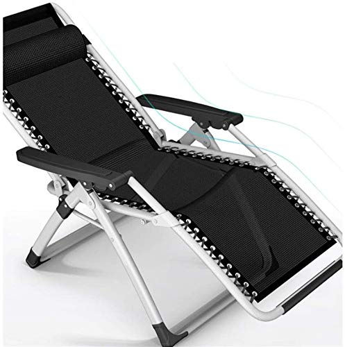 Chaise longue zero gravity pliante grise de 66cm avec coussin confortable - 7