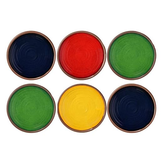 Melange 6-Piece 100% Melamine 8.5" Salad Plates (Clay Collection) | Shatter-Proof and Chip-Resistant Melamine Salad Plates | Color - Multicolor