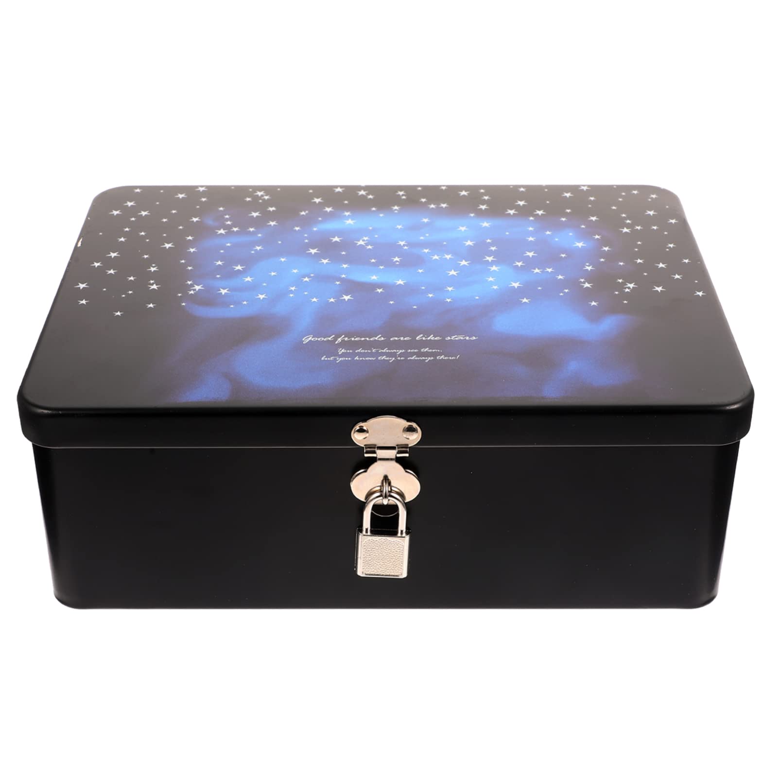Amazon.co.jp: 収納ボックス ブリキ缶 缶ケース 鍵付き 星天 雑貨入れ