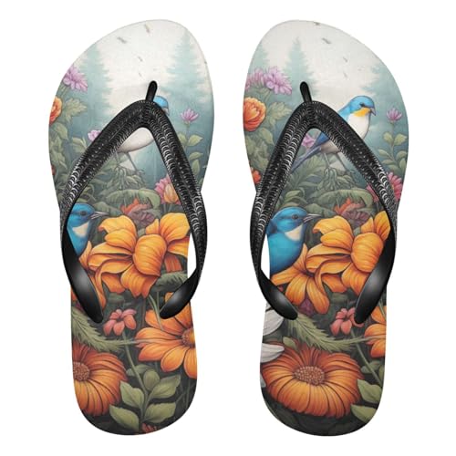 Flower Bird Flip Flop Beach Summer Casual Sandal for Women & Men Shower Shoes 20856855