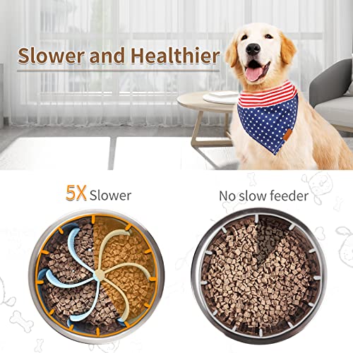 Suplutux Dog Slow Feeder Insert With Big Suction - Turn Dog Bowl Into A Spiral Dog Bowl Slow Feeder For Stainless/Steel/Plastic/Ceramic Dog Bowl #TOP1