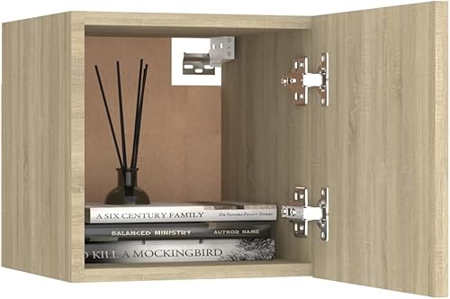 Miniatura 3 de Armario de mesita de noche montado en la pared, gabinete de pared de cocina o baño, armario de almacenamiento de pared de garaje o lavandería, roble