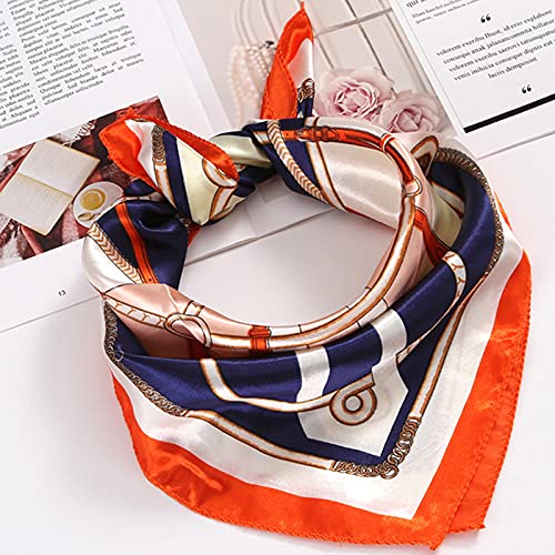 Women Square Neck Scarf Satin Scarf Ribbon Handkerchief for Women Breathable Head Wrap Hair Scarf2