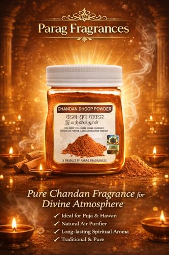 Image of Parag Fragrances Chandan Dhoop Powder for Pooja, Hawan, Home Fragrance and Dhoop / 250 Gram Pack /with Plate and Cone Maker