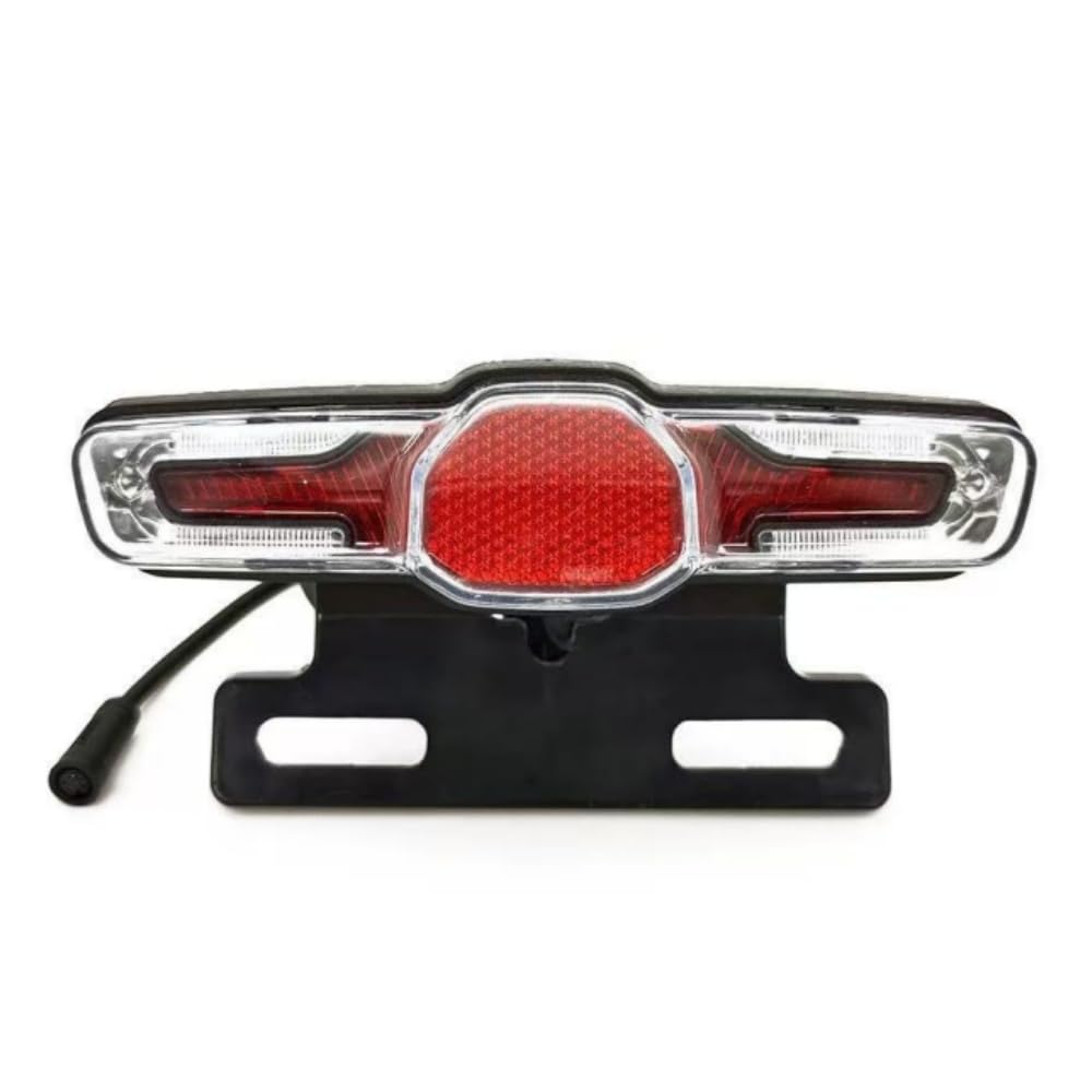 NULKOMMA Electric Bicycle Waterproof Warning Tail Light LED Brake Light with Turn Signals 36V/48V Bike Rear Light Night Riding (6pin Female)