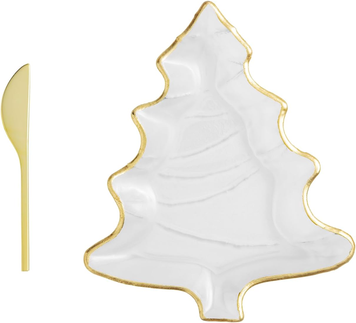 Mud Pie Christmas Tree Gold Christmas Cheese Plate Set