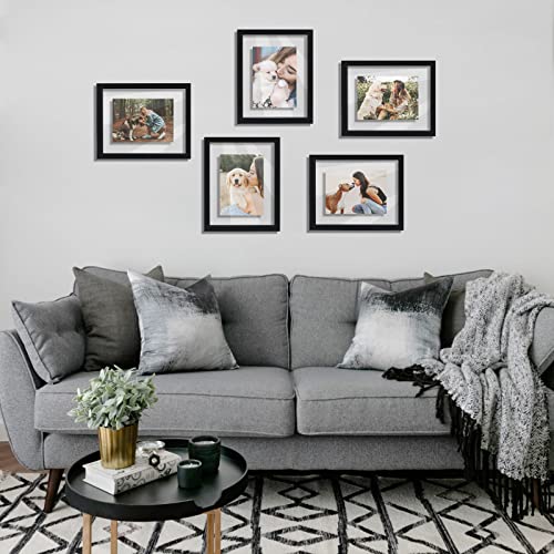 Happyhapi 5 Pack 5X7 Floating Picture Frames, Black Double Glass Float Picture Frames Display Photos, Plant Or Petal Specimens For Wall And Tabletop #TOP1