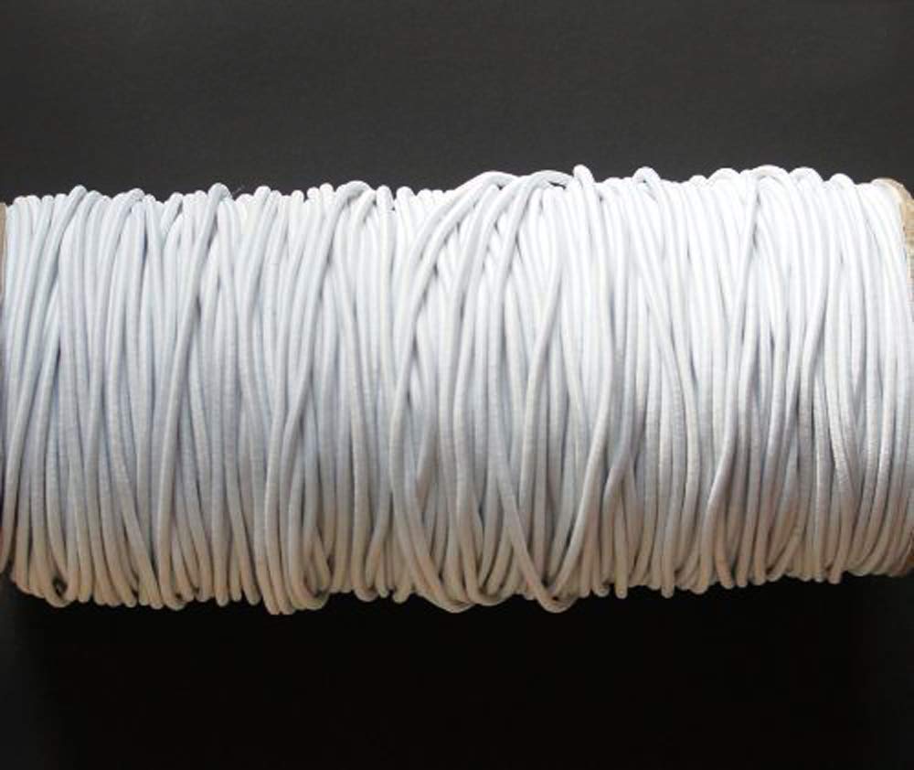 Rouleau de la main ROND élastique blanc en polyester de 2 mm pour couture créative et mercerie