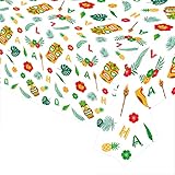 3 Pack Hawaiian Luau Tablecloth for Summer Party Decoration 54 x 108 Inches Disposable Plastic Table...