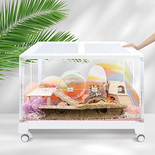 Image of Niteangel Stacker Hamster Cage Accessories - Stacker Cage Wheels or Stacking Holders or Replacement Glass Board for Hamster Gerbil Mice Degu Or Other Small-Sized Pet
