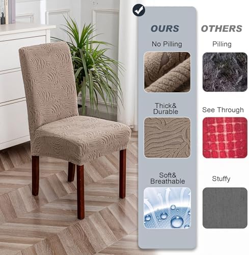 Dining Chair Covers, Chair Covers for Dining Room Stretch Chair Covers Parsons Chair Slipcover, for Dining Room Kitchen Chair Protector Cover, Removable, Washable - 3