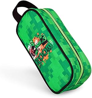 Minecraft Pencil Case, School Supplies Pencil Cases Large Capacity, Gifts for Boys (Green)