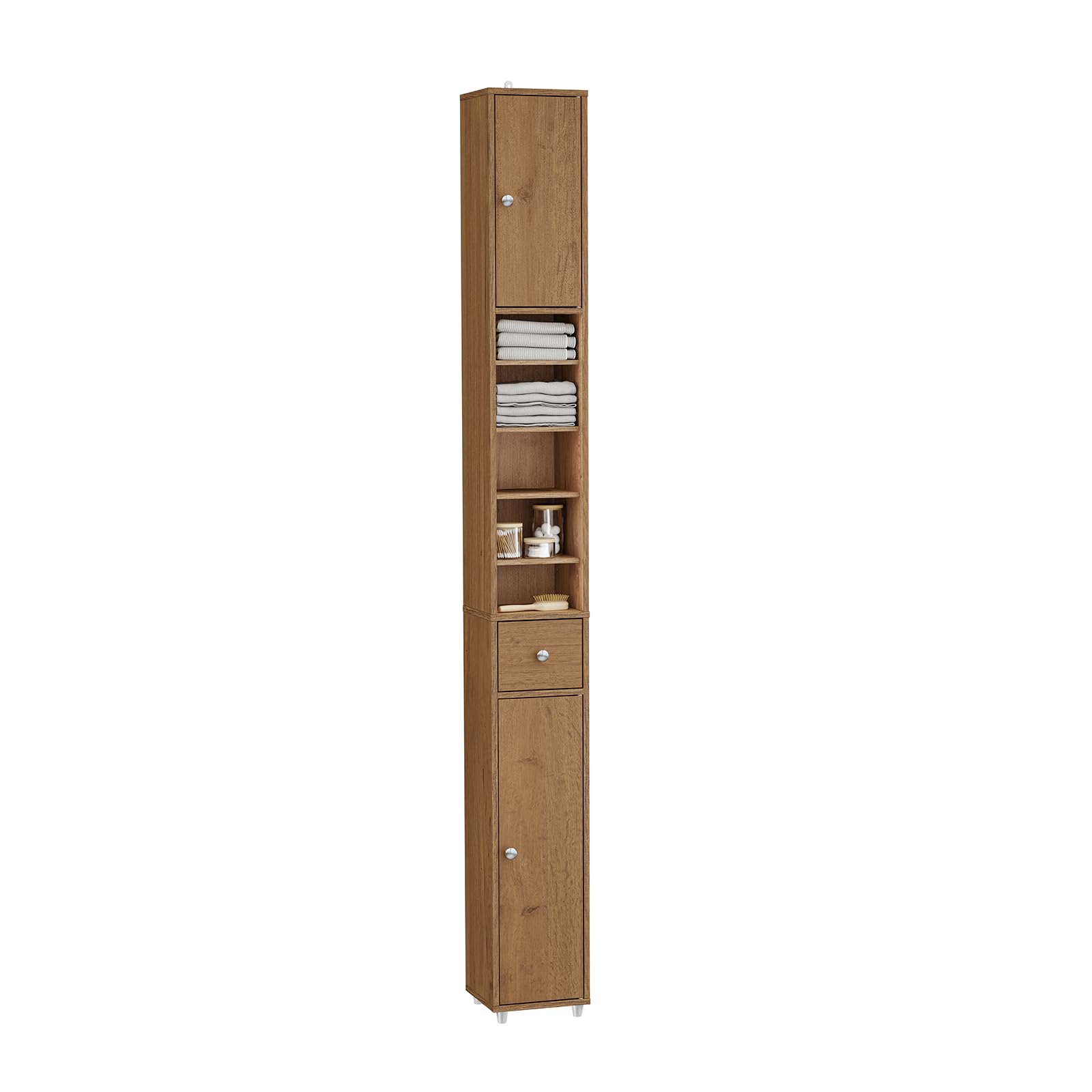 SoBuy Gap Storage Laundry Rack, Slim, Stylish, Width 7.9 x Depth 70.9 x Height 70.9 inches (20 x 20 x 180 cm), Movable Shelf, Gap Storage, Bathroom Cabinet, Sanitary Rack, Washroom Storage, Laundry