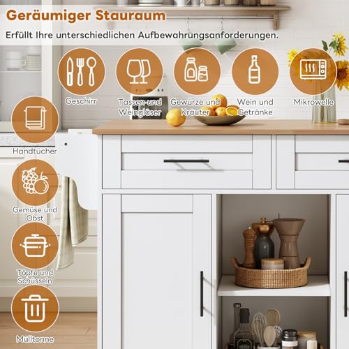 Desserte de cuisine KOMHTOM blanche pour optimiser le rangement des petits espaces
