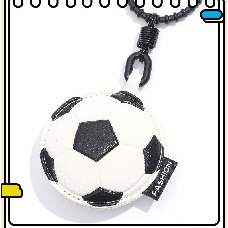 Image of Leather Ball Keychain Wristlet Sports Key Ring Car Key Wallet Backpack Bag Gym Accessories Gifts for Men Women