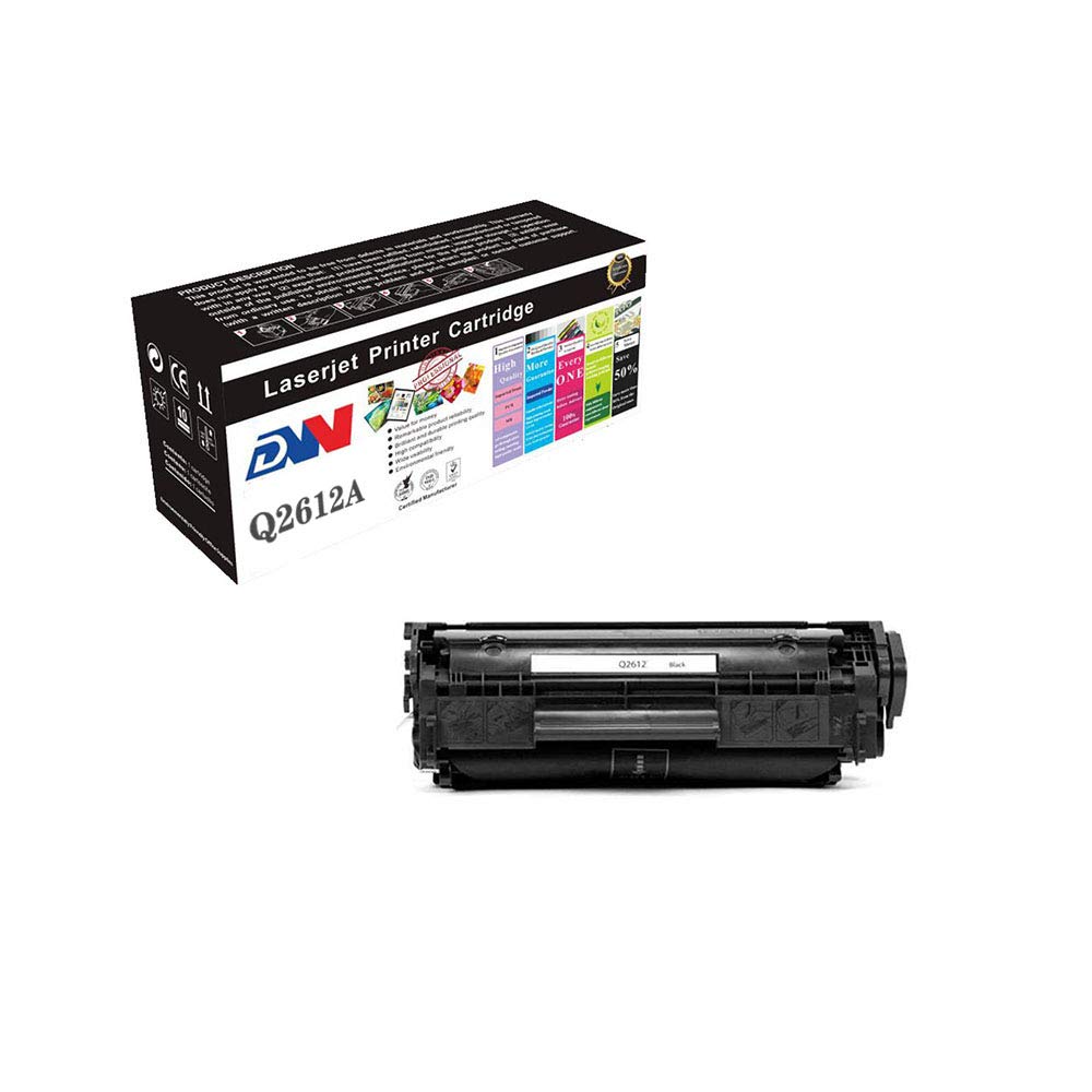 DW Compatible Toner Cartridges Replacement for HP 12A Q2612A 2612a High Yield, Used in Laserjet 1020 1012 1022 1010 1018 1022n 3015 3030 3050 3052 3055 M1319F Printer(1 Black)
