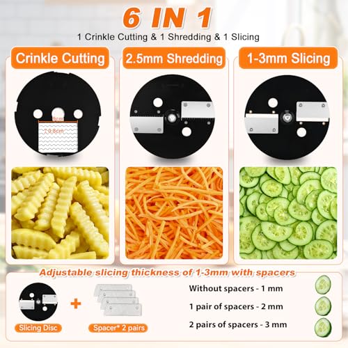 Anatole 6-In-1 Electric Commercial Food Processor Vegetable Chopper Dicer - Image 5