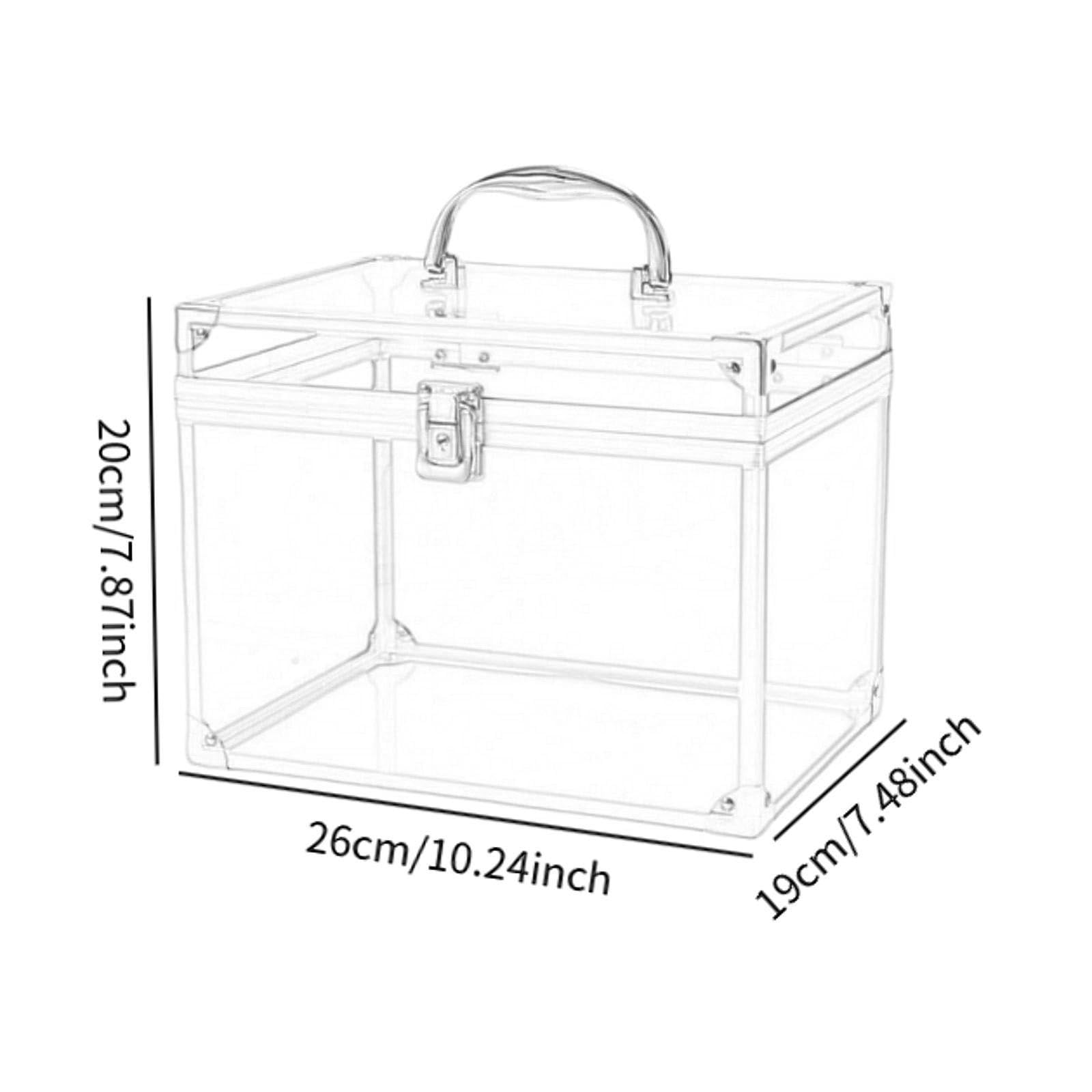 Generic Acryl Make Up Organizer, Kosmetik Display, Elegante Kronenbox, Transparente Aufbewahrungsmöglichkeit für Make Up Werkzeuge, Künstlerkoffer für Die The, Klar Schwarz