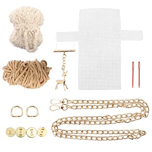 ABOOFAN 1 Set DIY Cross Stitch Purse Needlepoint Kits for Beginners Make a Cute Crossbody Purse Cross Stitch Kits for Kids and Adults Khaki