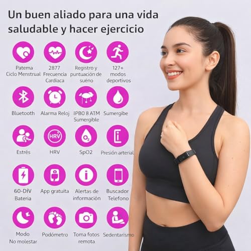 Duckdik Smart Band, Pulsera Actividad sin Pantalla con GPS, Pulsómetro, SPO₂, Monitor Sueño, Notificaciones, Resistente Agua, 2 Correas Negra + Naranja - imagen 2