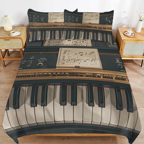Housse de couette 218x177 cm avec 2 taies d'oreiller de 3 pièces - 7