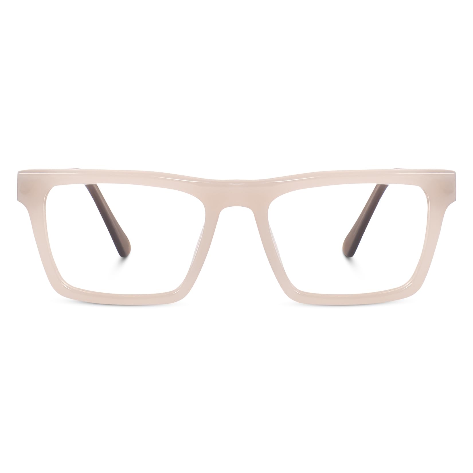 Peter Jones Cream/Brown Acetate Unisex Large Broad Style Premium Spectacle Frame with Spring Hinges (U002CR) - Image 5 thumbnail