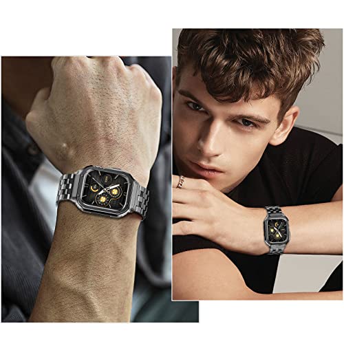 Bracelet Apple Watch 44mm en métal gris spatial avec coque