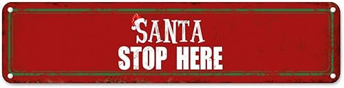 Vista 52 de Santa's Workshop North Pole Street Letreros personalizados de metal para exteriores, letrero de metal de bienvenida para Navidad, decoración