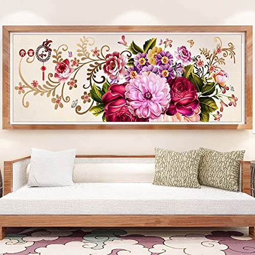 Fleurs en peinture diamant 5D pour sublimer le mur du salon