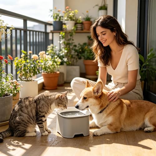 Wassernapf für Hunde, kein Spritzen, Trinkspender, Haustiernapf, Anti- Schluck- Wassernapf, für Zuhause, Wohnzimmer, Küche, Wohnung, Essbereich, Ecke allein-3