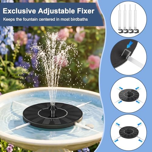 Mademax 1W Solar Bird Bath Fountain Pump, Solar Fountain, Free Standing Floating Solar Powered Water Fountain Pump for Bird Bath, Garden, Pond, Pool, Outdoor - 2