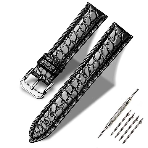 Image of Moran Alligator Leather Quick Release Watch Band 18mm 19mm 20mm 22mm 23mm 24mm Replacement Genuine Crocodile Leather Loop SmartWatch Strap for Men Women