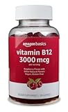 Amazon Basics Vitamin B12 3000 mcg Gummies, Normal Energy Production and Metabolism, Immune System Support, Raspberry, 100 Count (2 per serving) (Previously Solimo)