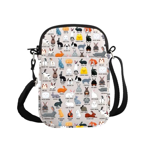 G2TUP Bunny Lover Crossbody Bag - Rabbit Fan Gift Type of Rabbits Travel Bag