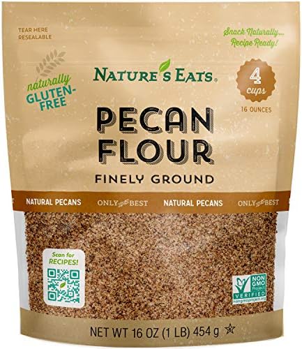 Natures Eats Pecan Flour 16 Oz - Finely Ground - All Natural Gluten Free & Grain Free Flour - Keto Friendly Baking Alternative - Non Gmo, Vegan Nut Meal